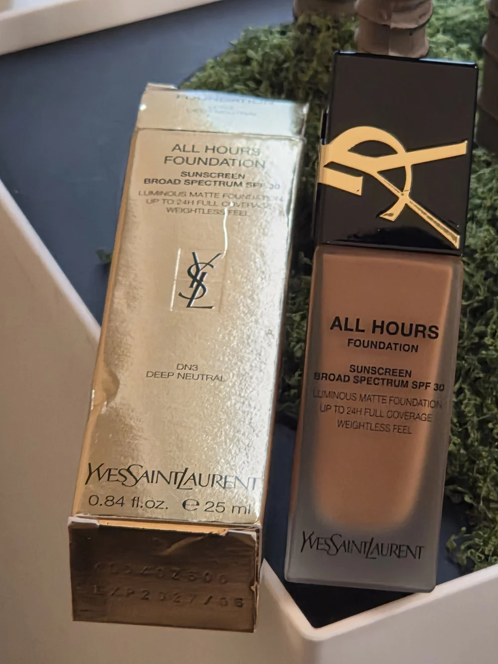 YSL All Hours Foundation SPF 30 DN3 Deep Neutral 25mL Full Coverage New